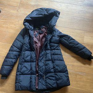 Sam Edelman Long Puffer Coat Women’s M dark blue with wine interior